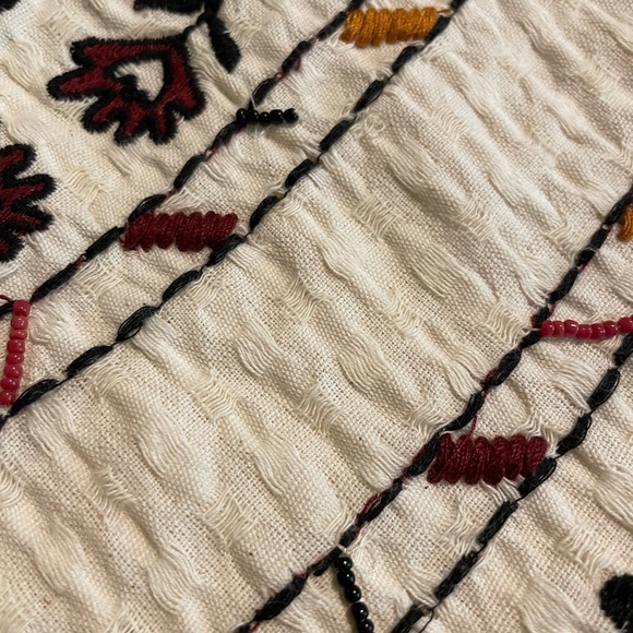 Zara Cotton Muslin Beaded and Embroidered Shift Halter Dress - Picture 4 of 7